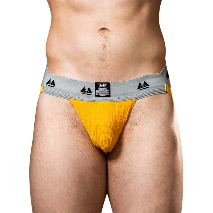 MM THE ORIGINAL JOCKSTRAP UNDERWEAR GOLD/GREY 2 INCH