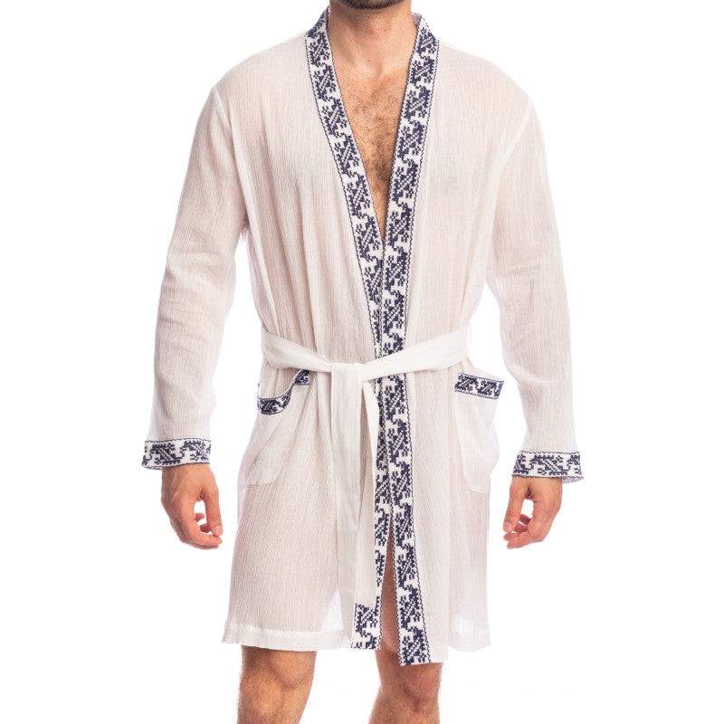 Patmos Embroidered Dressing Gown