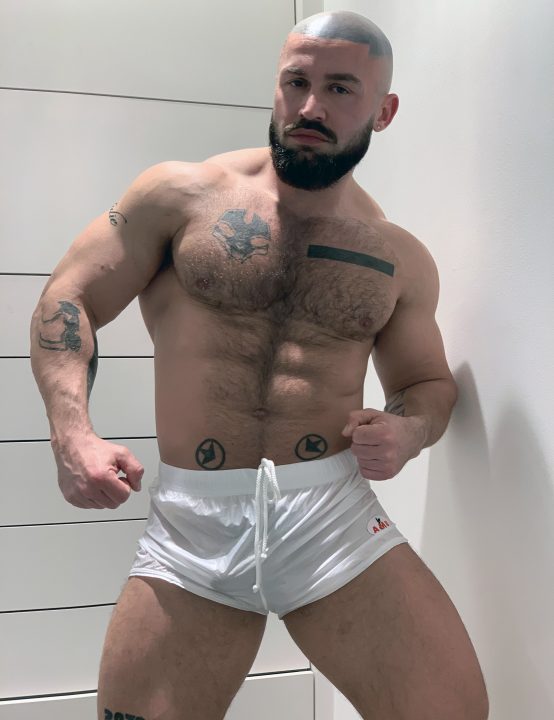 HOT AND VERY SEXY FRANCOIS SAGAT IN AMU CLASSIC WHITE SHORTS
