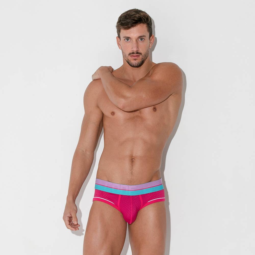 CODE 22 Bright Mesh Fuchsia Slip Brief