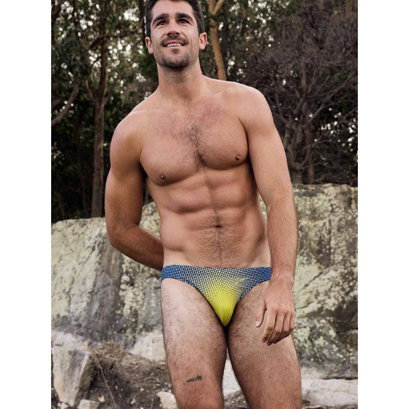 2EROS V20 PRINTED SWIM BRIEF COMIC YELLOW/NAVY