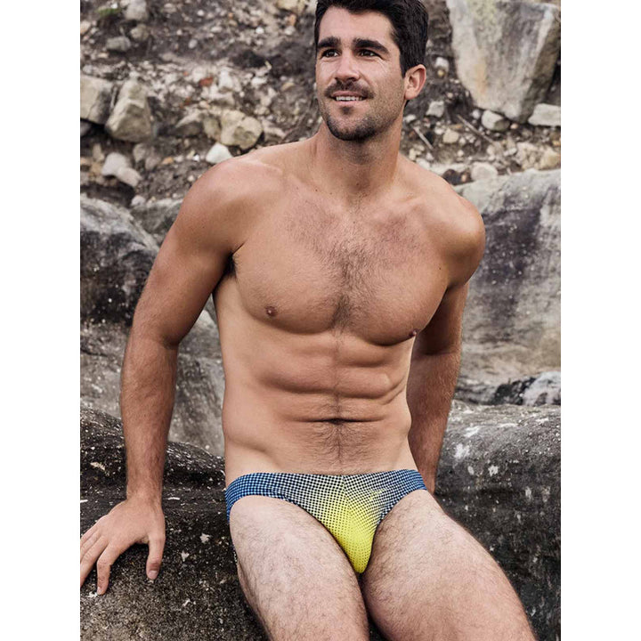 2EROS V20 PRINTED SWIM BRIEF COMIC YELLOW/NAVY