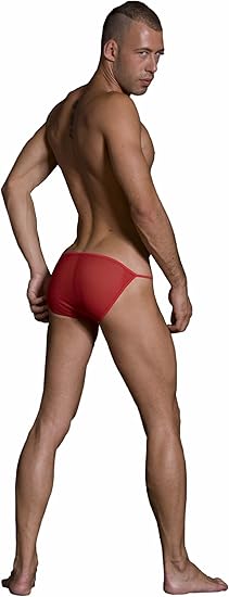 MOB Men's Sheer Bikini: Red