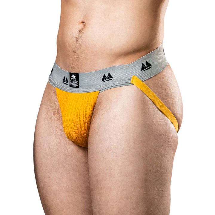 MM THE ORIGINAL JOCKSTRAP UNDERWEAR GOLD/GREY 2 INCH