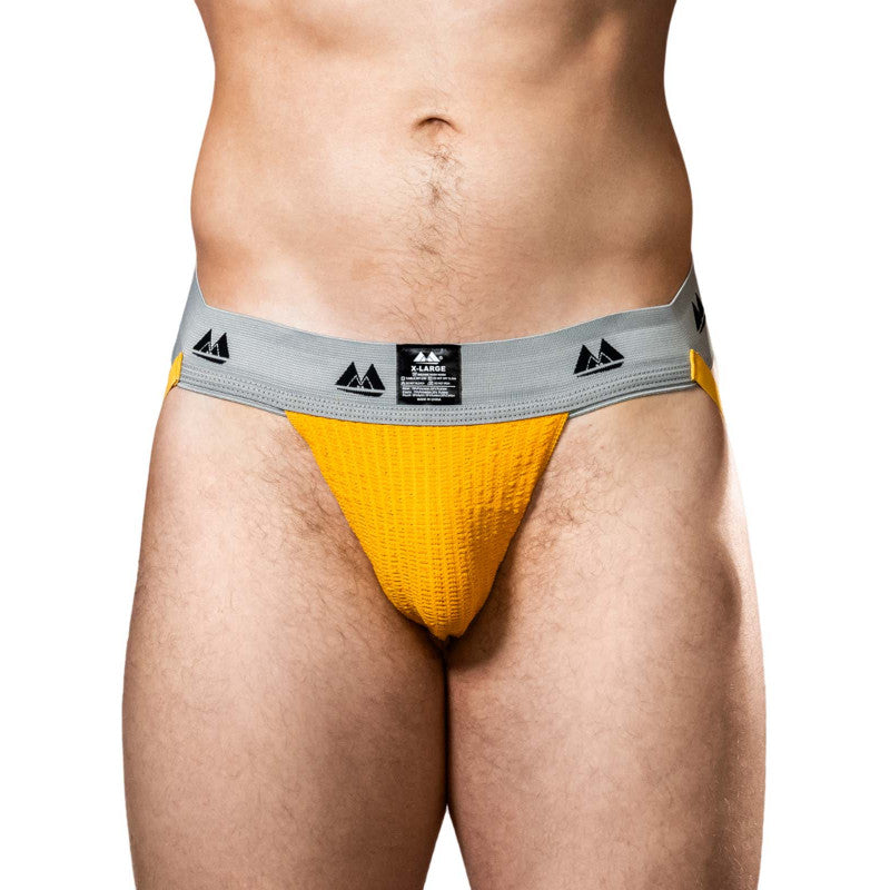 MM THE ORIGINAL JOCKSTRAP UNDERWEAR GOLD/GREY 2 INCH
