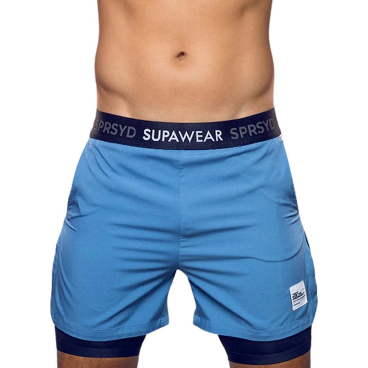 SUPAWEAR LINED SHORTS COLOUR BLOCKED BLUE/PINK