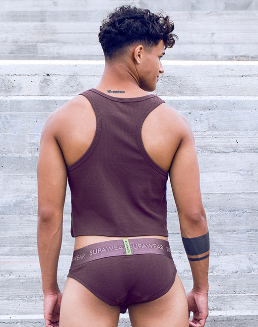 SUPAWEAR RIBBED BRIEF UNDERWEAR PEPPERCORN