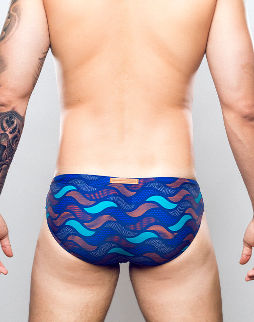 2EROS PRINT SWIM BRIEFS V10 OCEAN BLUE