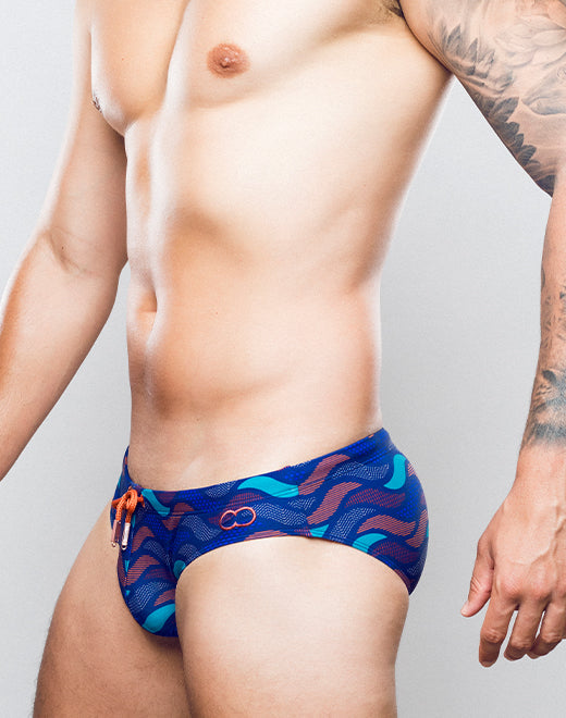 2EROS PRINT SWIM BRIEFS V10 OCEAN BLUE