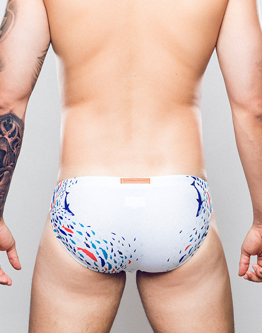 2EROS PRINT SWIM BRIEFS V20 SWIMWEAR SEASCAPE WHITE