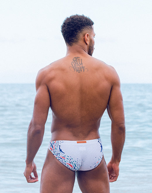 2EROS PRINT SWIM BRIEFS V20 SWIMWEAR SEASCAPE WHITE