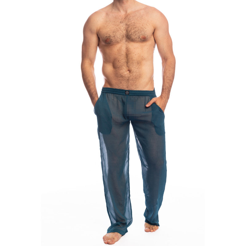 L Homme Chantilly Teal Blue - Lounge Pants