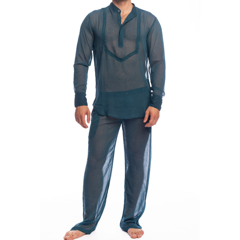 L Homme Chantilly Teal Blue - Lounge Pants