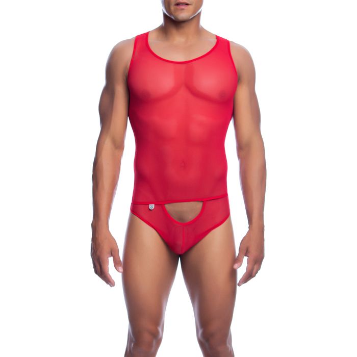 MOB Men's Sexy All Over Sheer Body: Red